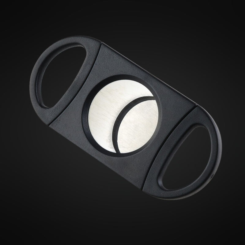Round Double Blade 80 Ring Cigar Cutter - Black