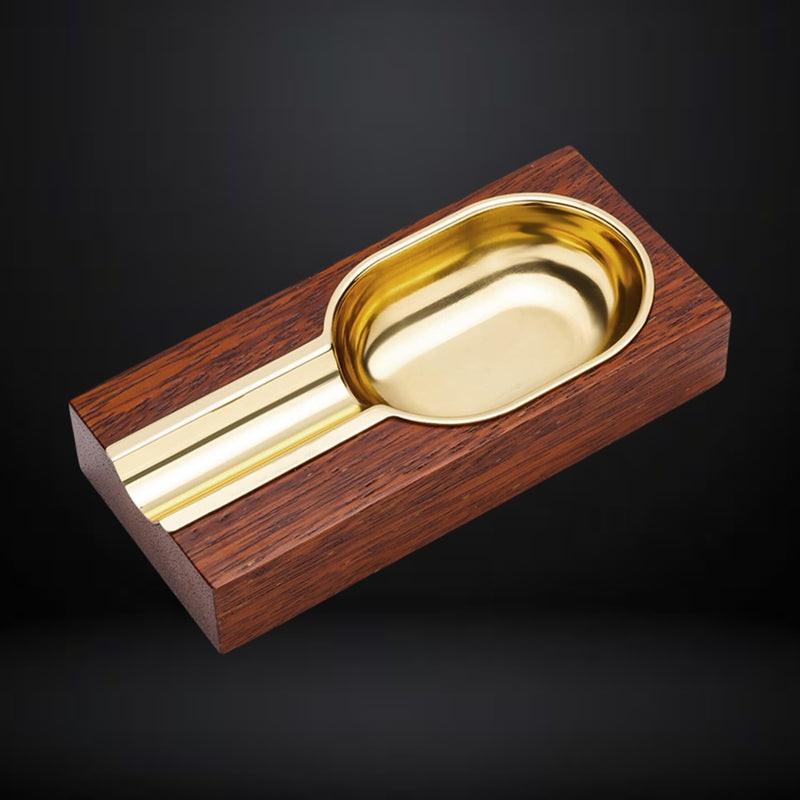 Cigar Ashtray Pure Copper and Wood – Brown