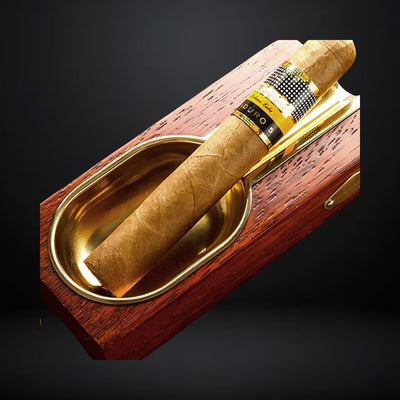 Cigar Ashtray Pure Copper and Wood – Brown