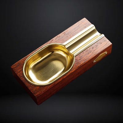 Cigar Ashtray Pure Copper and Wood – Brown