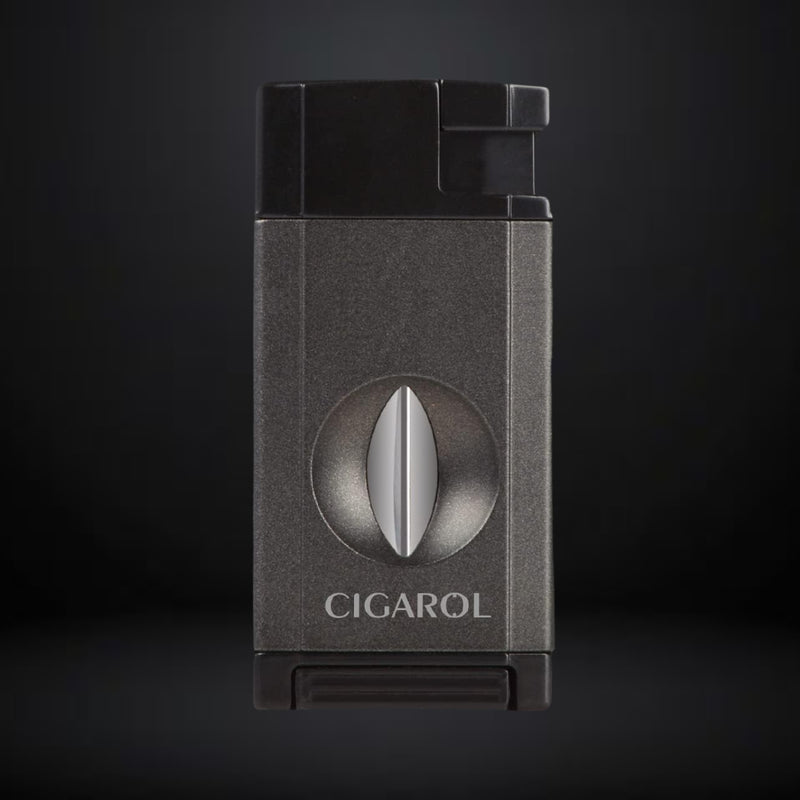 Cigarol Cigar Lighter Double Jet Flame and Cigar Cutter – Black