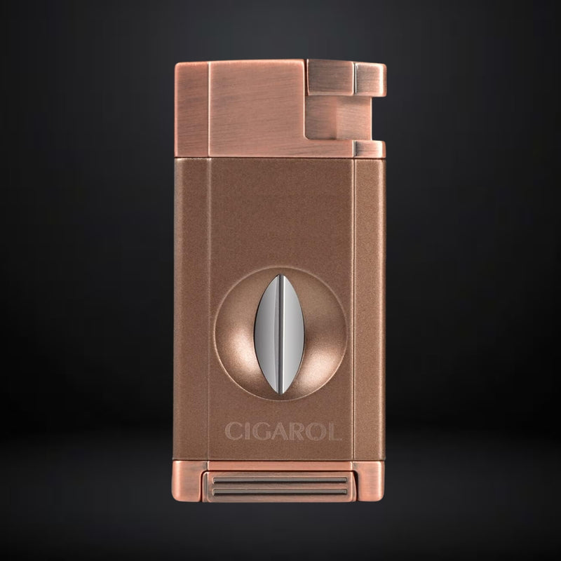 Cigarol Cigar Lighter Double Jet Flame and Cigar Cutter – Bronze