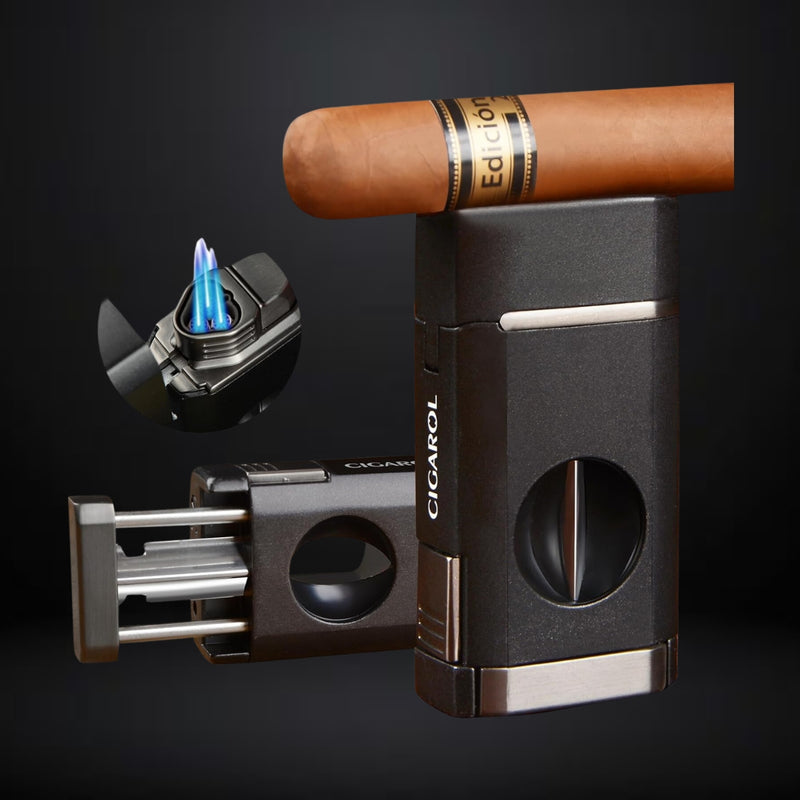 Cigarol Cigar Lighter with Cigar Cutter – Black