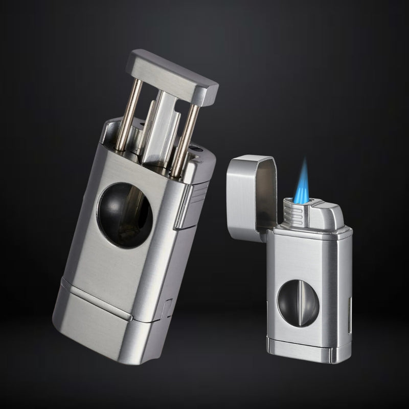 Cigarol Cigar Lighter with Cigar Cutter – Chrome