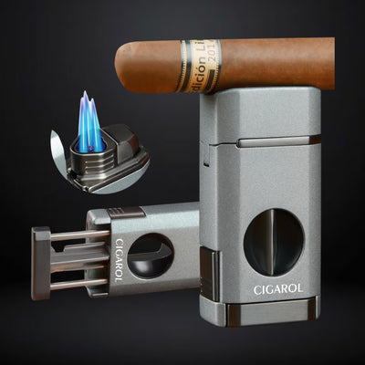 Cigarol Cigar Lighter with Cigar Cutter – Gray