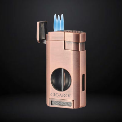 Cigarol Cigar Lighter with V Cutter – Bronze