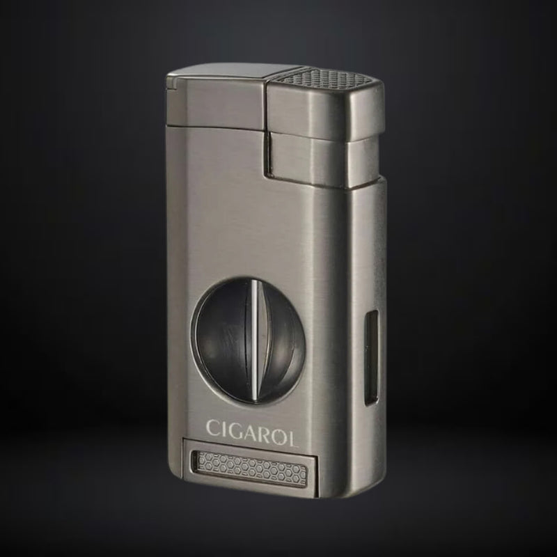 Cigarol Cigar Lighter with V Cutter – Gunmetal