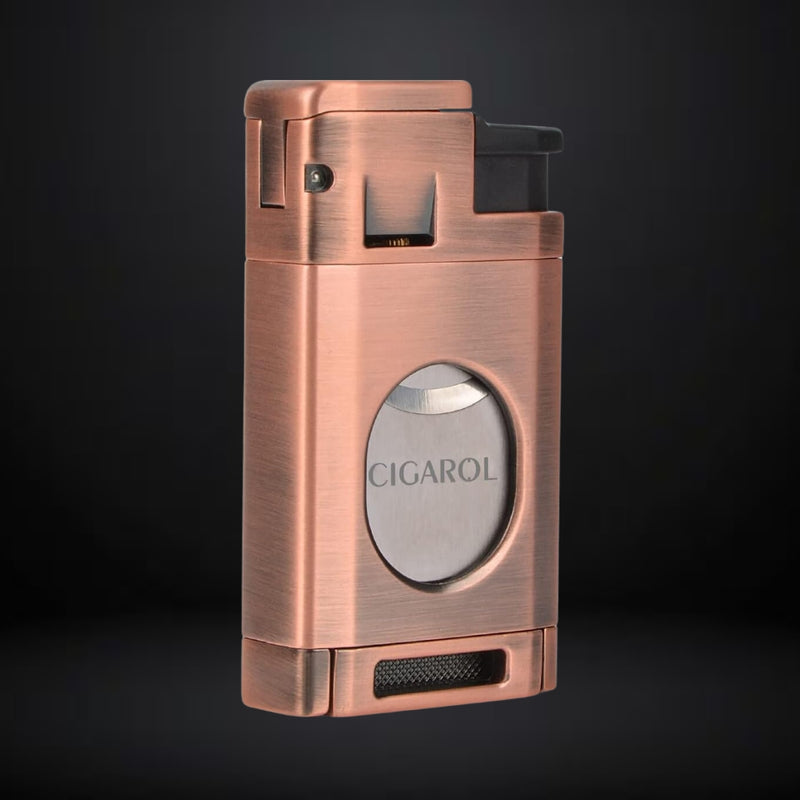 Cigarol Lighter with O Cigar Cutter – Bronze