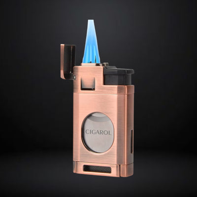 Cigarol Lighter with O Cigar Cutter – Bronze