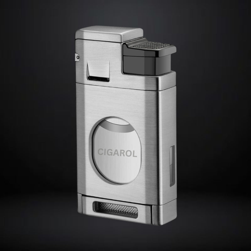 Cigarol Lighter with O Cigar Cutter – Gray