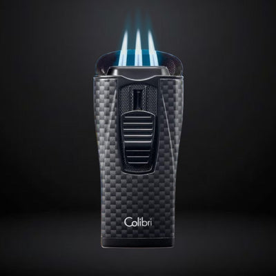 Colibri Cigar Lighter Monaco Triple Jet – Carbon Fibre Black