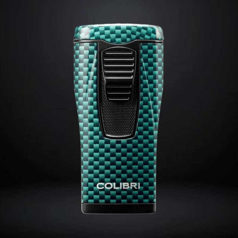 Colibri Cigar Lighter Monaco Triple Jet – Carbon Fibre Green