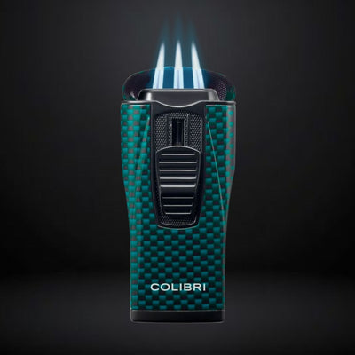 Colibri Cigar Lighter Monaco Triple Jet – Carbon Fibre Green