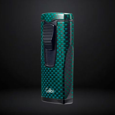 Colibri Cigar Lighter Monaco Triple Jet – Carbon Fibre Green