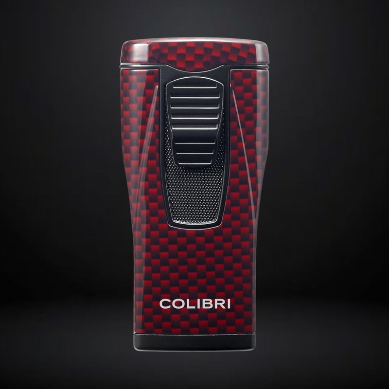 Colibri Cigar Lighter Monaco Triple Jet – Carbon Fibre Red