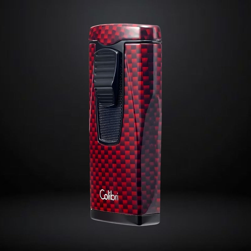 Colibri Cigar Lighter Monaco Triple Jet – Carbon Fibre Red