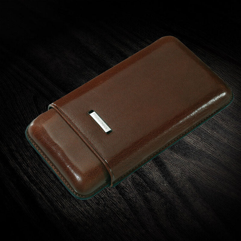 Prometheus - Brown - Cigar - Leather- Case