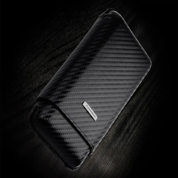 Prometheus Carbon Fiber Cigar Leather Case - Cigar-Square