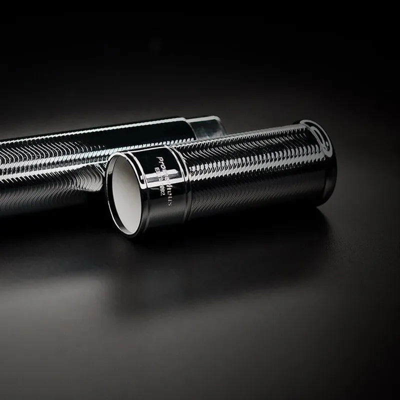 Prometheus Black Lacquer with Chrome Metal Cigar Tube - Best Cigar Prices