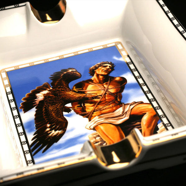 Prometheus White & Blue God of Fire Cigar Ashtrays